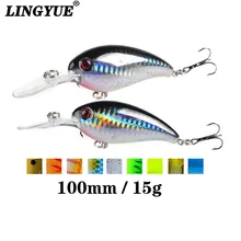 1 pçs manivela isca de pesca artificial iscas duras 10 cm/15g crankbait jerkbait wobbler pesca equipamento bom agudos ganchos enfrentar(China)
