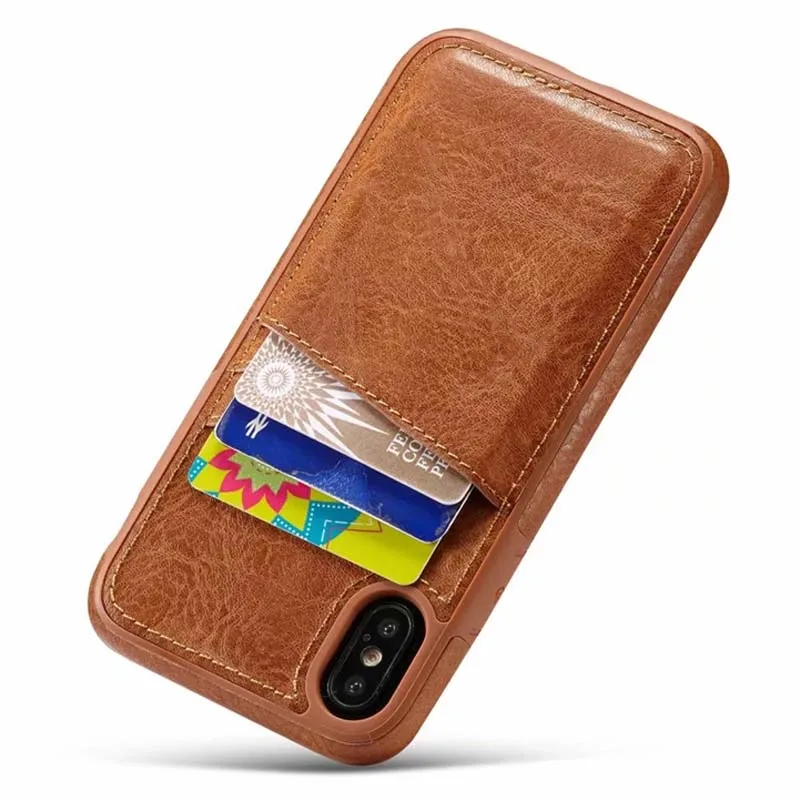 

Luxury PU Leather Case for iPhone X XS Retro Phone Case with Card Holder Cases For iPhone 8 7 6 6S Plus Phone Cover Bags