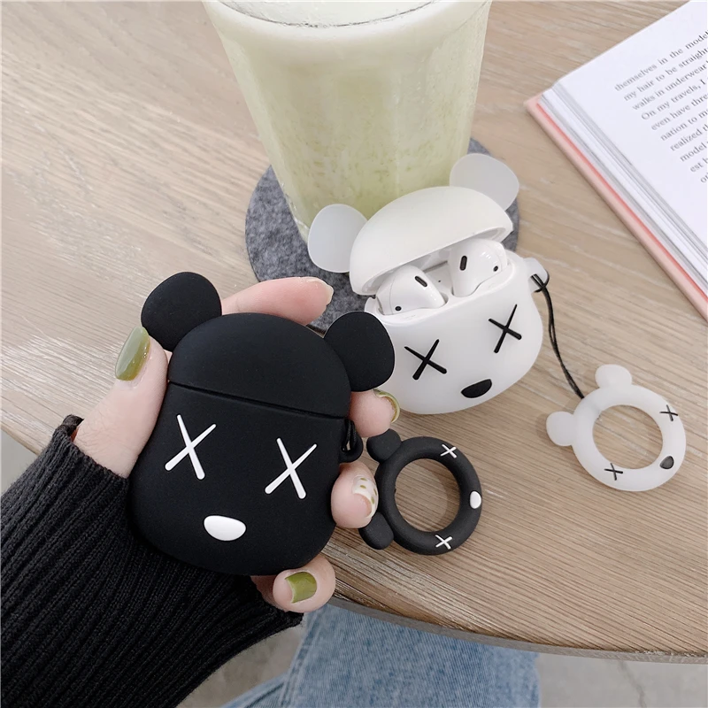 

For AirPods Case Cartoon Cute Funny Bear Wireless Bluetooth Earphone Soft Silicone Cover For Airpods 2 Cases Funda