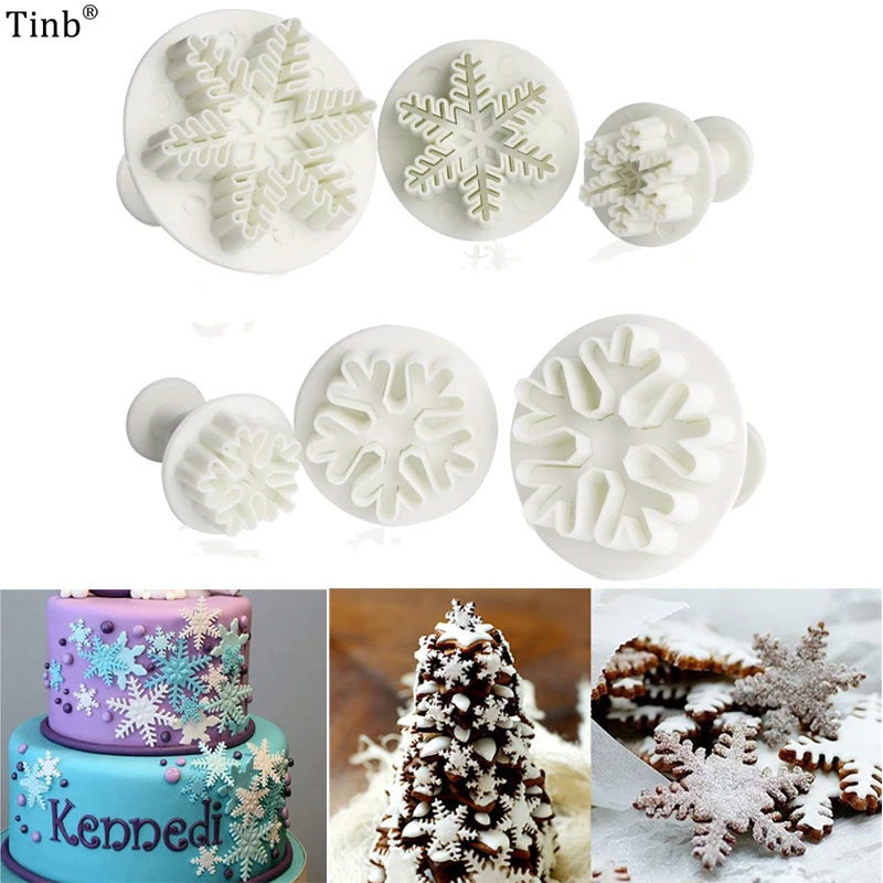6 шт. Рождественская Снежинка Плунжер резак печенья Sugarcraft Инструменты для