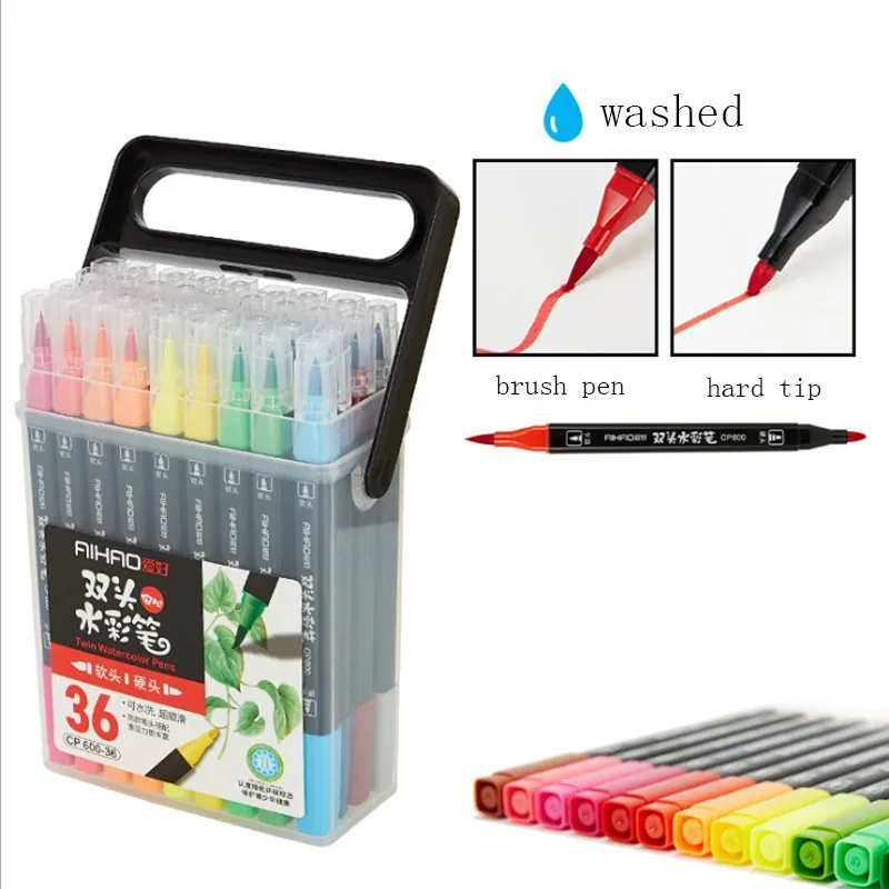 

Colorful Pens Dual Tip Brush Marker Pen Watercolor Washed Art Markers For Coloring Drawing Painting Calligraphy
