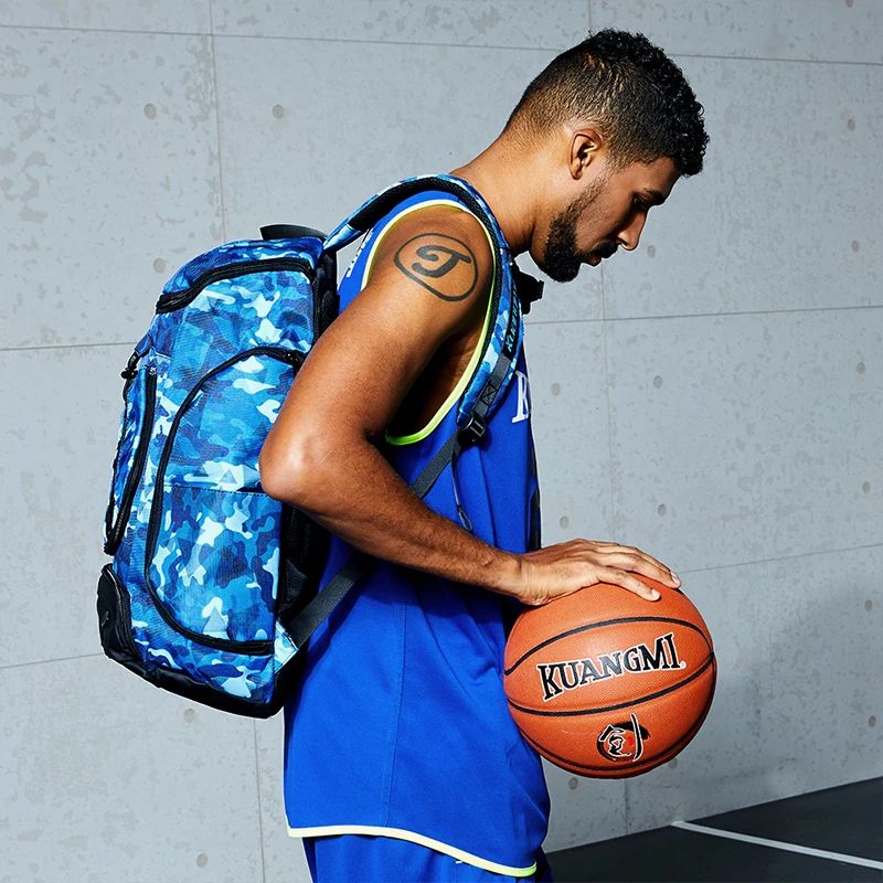 Kuangmi-Multi-functional Sports Bag, Basketball Backpack, Black, Blue Team Training Package, 42L, 30L