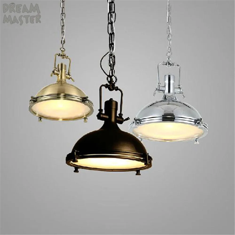 

European Style retro chandeliers lustre black chrome restaurant large big chandeliers D40cm industrial Roberts Vinson lamp