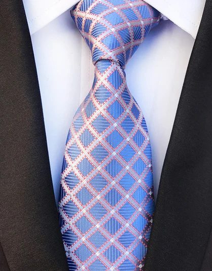 Модный Полосатый клетчатый мужской галстук, красный, синий, серый классический галстук для шеи, для отдыха, бизнеса, свадьбы, высокое качество, 8 см шелковый галстук - Цвет: E05