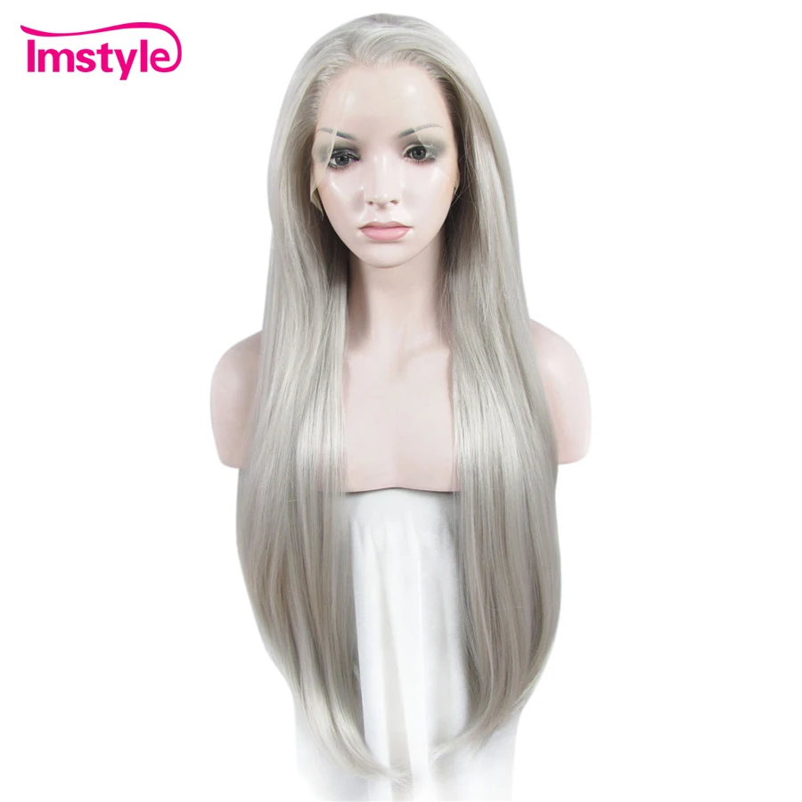 

Imstyle Straight Synthetic Gray 30" lace front wig