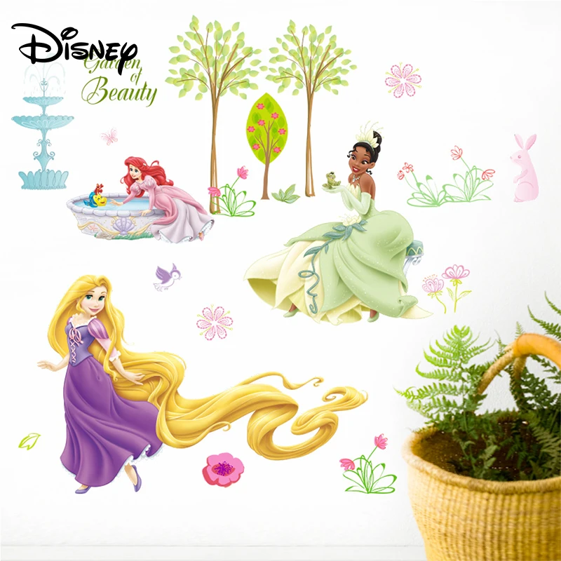 

Disney Princess living room sticker bedroom decoration stickers children's room mermaid black princess stickers