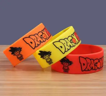 

New 100pcs Popular Dragon Ball Z Wristband Silicone Promotion Gift Filled In Color Bracelet Free Shipping T-303