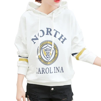 

womne clothing new arrival hoodies casual long sleeve girls style korean streetwear fashion white loose sweatshirts tops