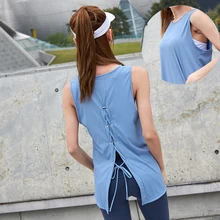 Летняя быстросохнущая майка женская рубашка без рукавов для занятий йогой на спине с регулируемыми бретельками одежда для спортзала Женская одежда для бега и прогулок Топы