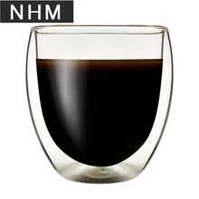 NHM 1 шт Двойная кофейная чашка в форме яйца из прозрачного стекла 250 мл стеклянный стакан для воды с высоким боросиликатным сопротивлением