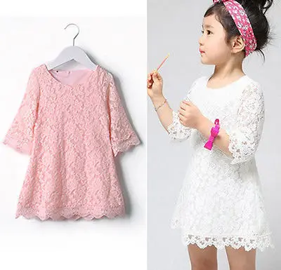 

Baby Girls Lovely Lace A-line Dresses Girls Kids Summer Dress