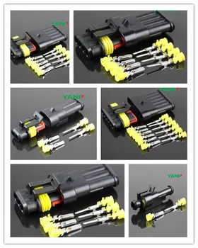 

100/Sets super seal AMP Tyco connector 1.5 Kit 1/2/3/4/5/6 Pin Female and Male Waterproof connector Automotive Connector Plug