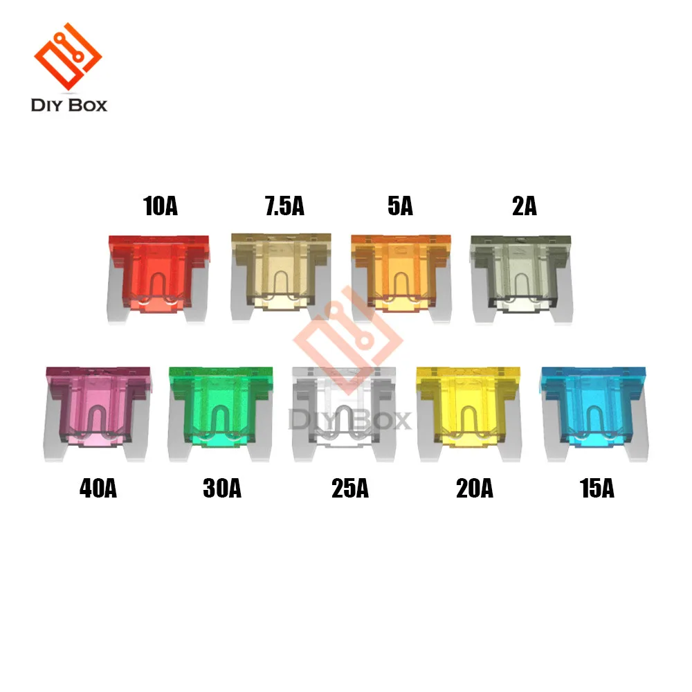 10 шт. мини лезвие для автомобиля предохранители 1X1.1CM Авто fusibles 40A 30A 25A 20A 15A 10A 7.5A 5A 2A