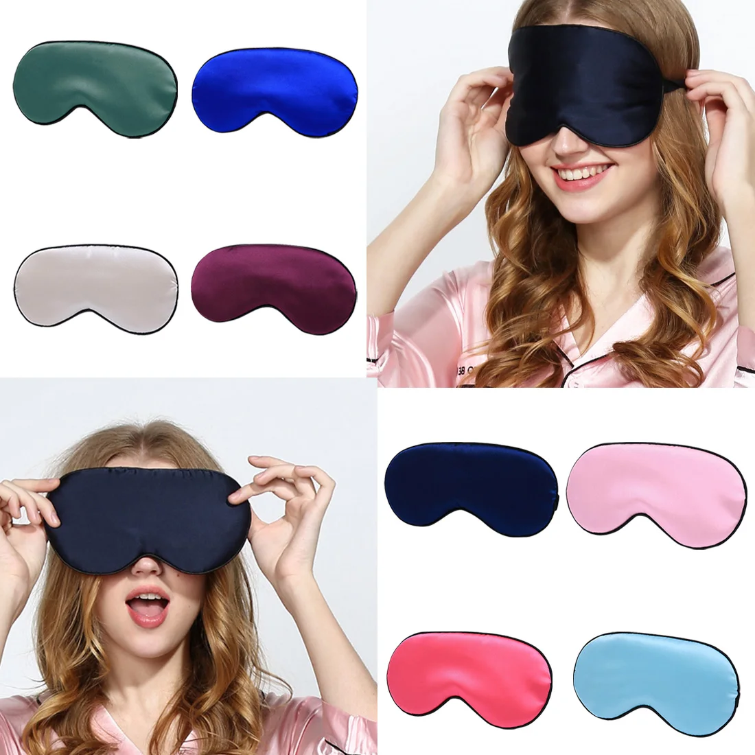 Pure Silk Sleep Rest Eye Mask Double sided Shading Sleep Beauty Eye Padded Shade Cover Travel