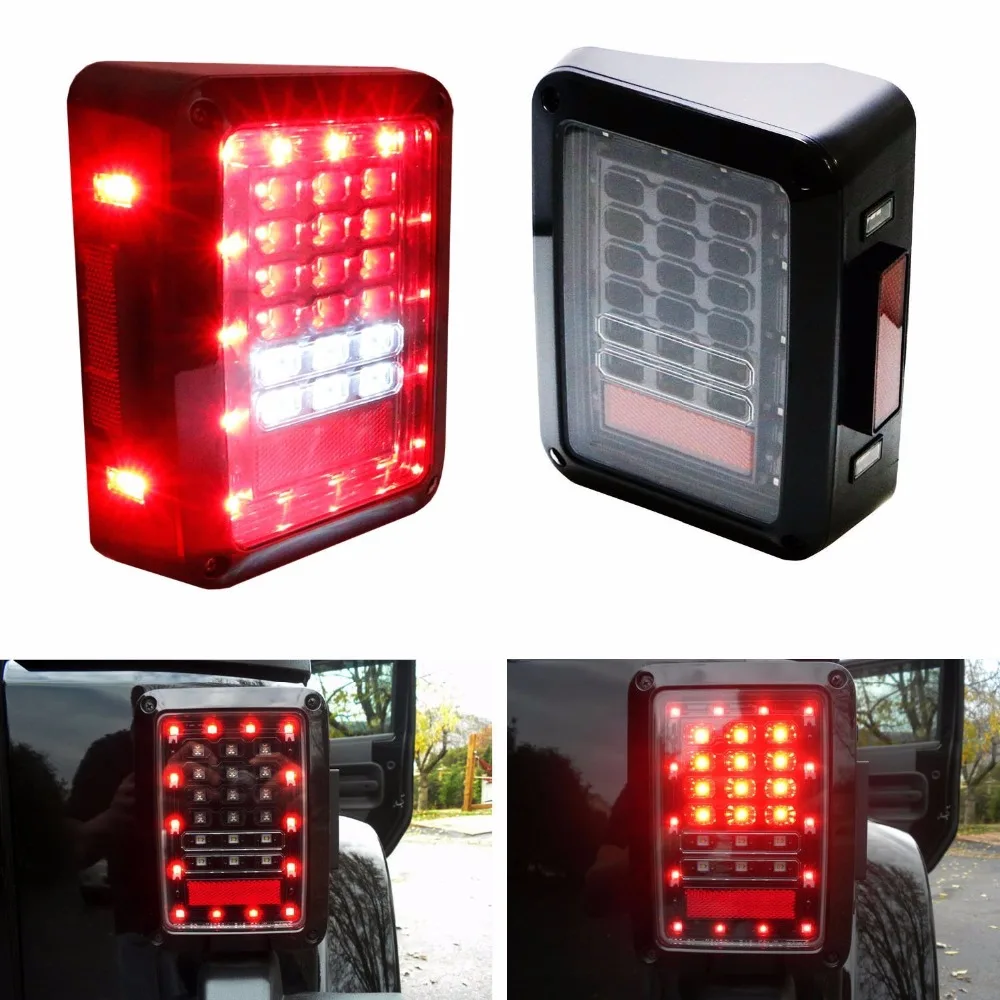 For Jeep Wrangler JK tail light LED Reverse Brake taillights with USA