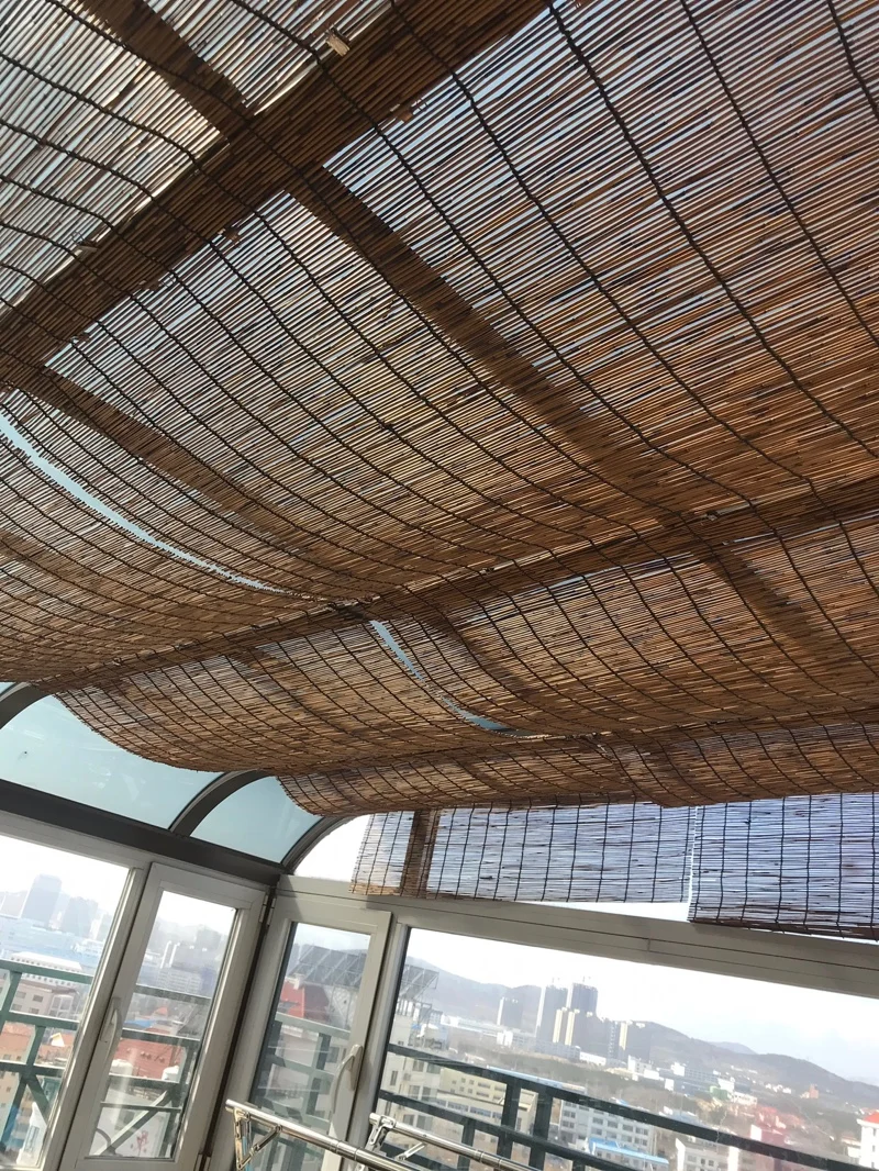 Угольного цвета; тростниковая штора винтажные офисные декоративный солнцезащитный навес разделитель для занавесок занавеска трава бамбуковая занавеска Наклейка на стену