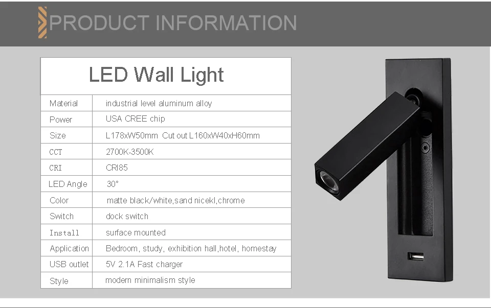 Sconce da Lâmpada de Parede Lâmpada de Cabeceira Luz da Parede Moderna Levou Dispositivo Elétrico Carregador Usb Iluminação Luz Wallland Ac110260v 3 Luz Da Parede moderna Levou dispositivo elétrico