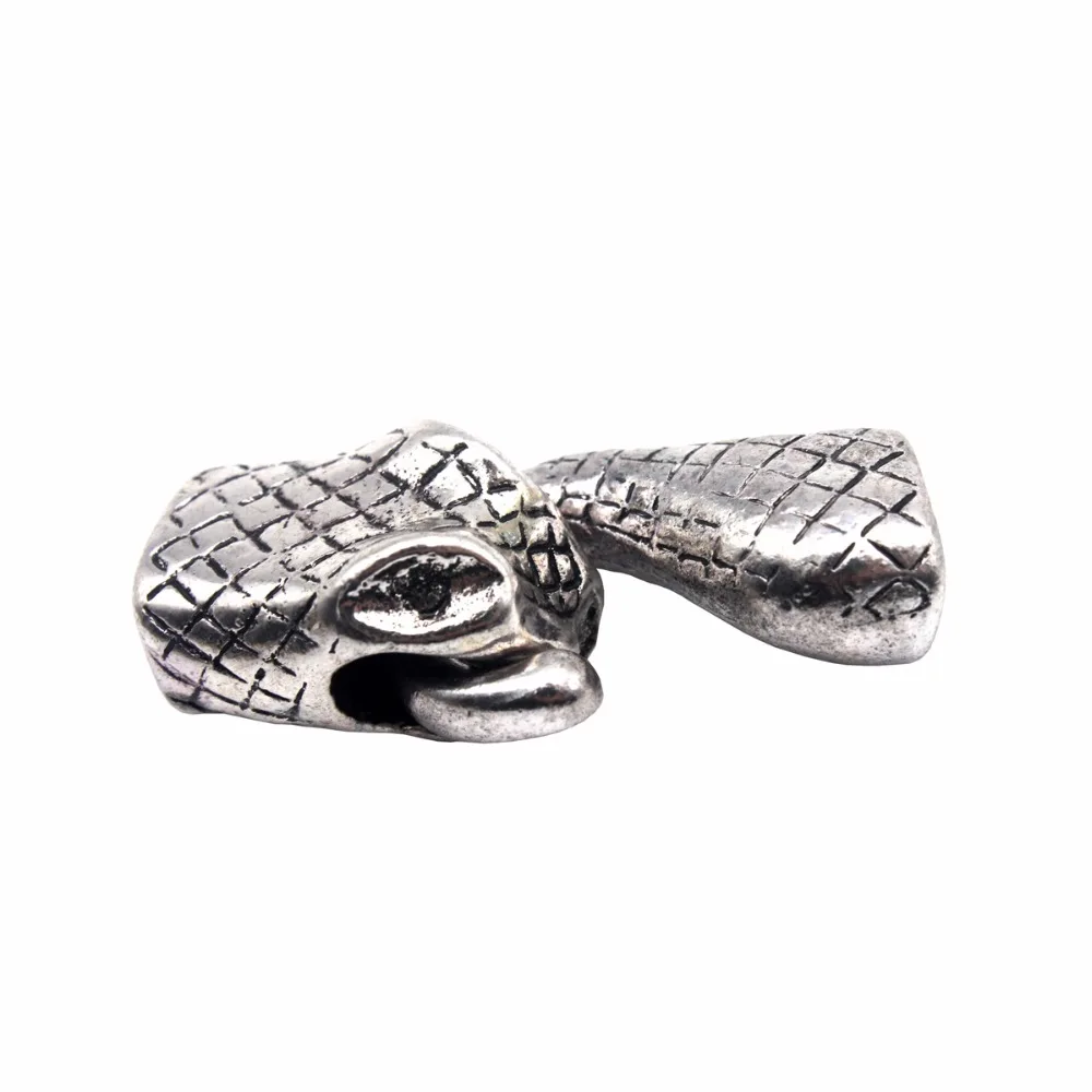Snake Head Clasp, Antique Silver 10mmx6mm Hole to Hold For 10mmx6mm