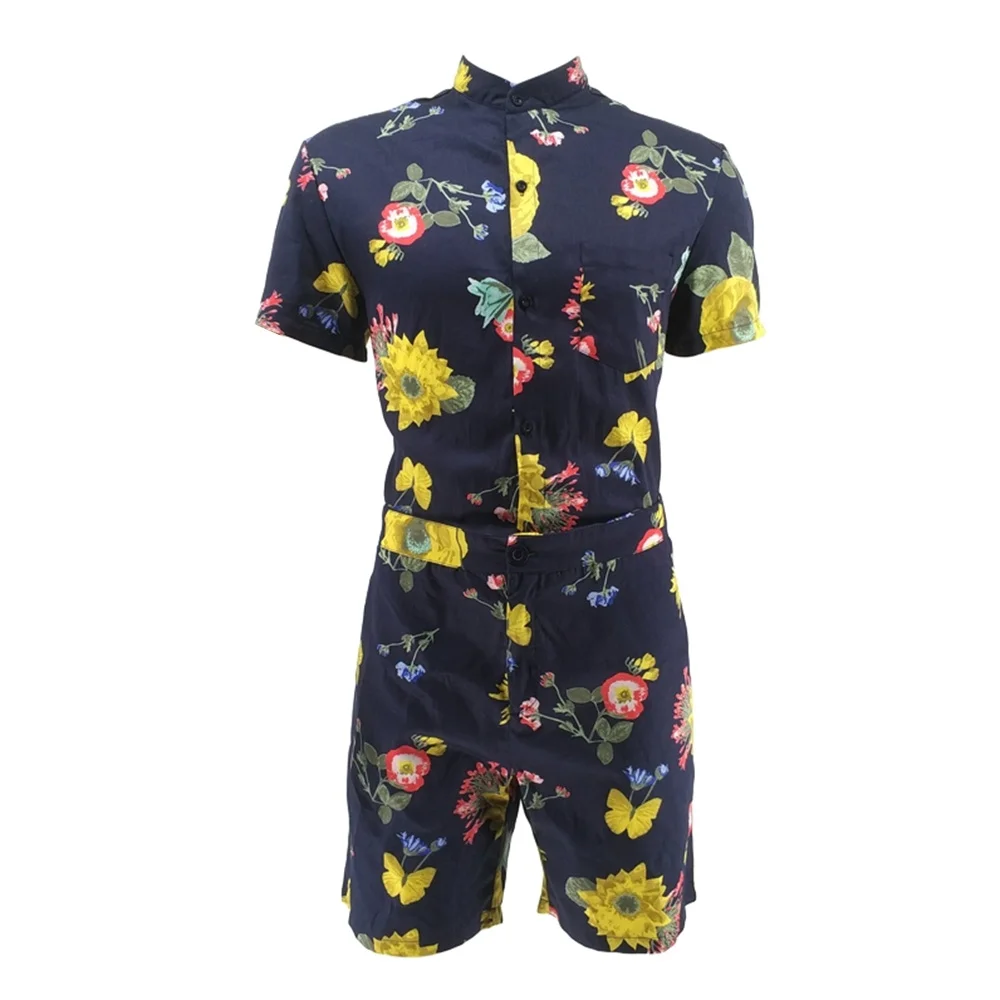 

Mens Romper By Stylish Male Jumpsuit W/Short Sleeve Short Pants