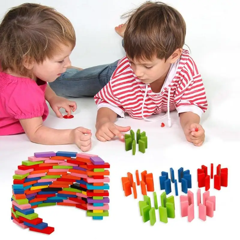 120 шт./компл. деревянный домино с блоками для младенцев Дети раннего развивающие игрушки