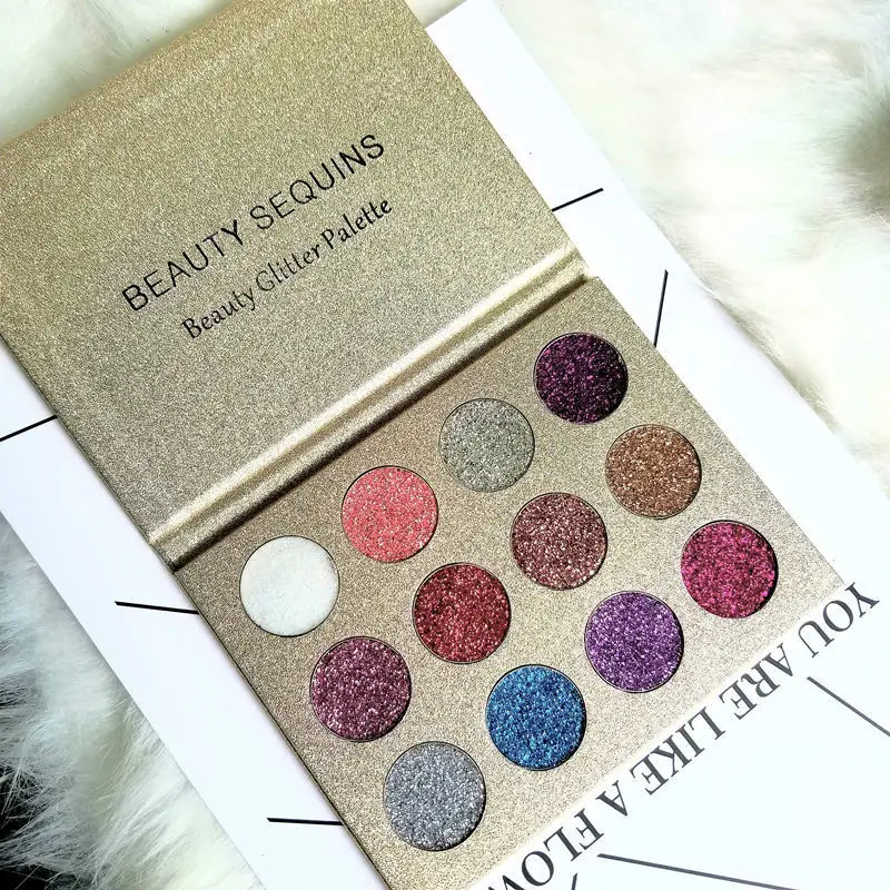 12 Color Glitter Injections Pressed Glitters Single Eyeshadow Diamond Rainbow Make Up brushes Cosmetic Eye shadow Magnet Palette |