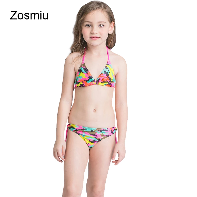 Zosmiu Kids Camouflage Bathing Suits Split Swimsuit