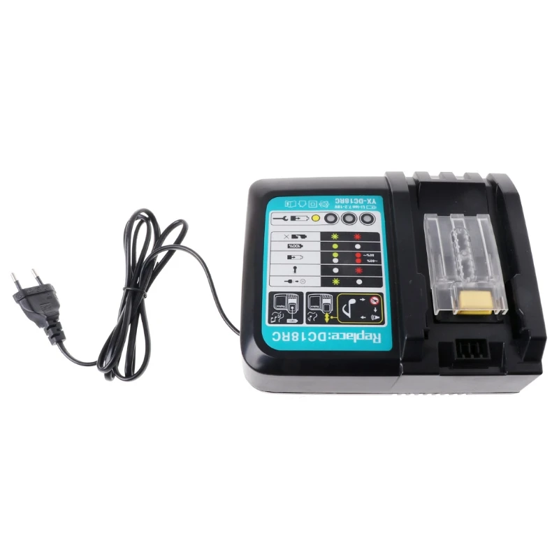 

Li-ion Battery Charger 3A Charging Current for Makita 14.4V-18V BL1830 BL1840 Power Tool DC18RC Charger US/EU Plug