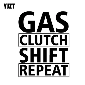 

YJZT 12.9CM*16.5CM GAS SHIFT CLUTCH REPEAT Manual Vinyl Decal Car Sticker Black Silver C10-01117
