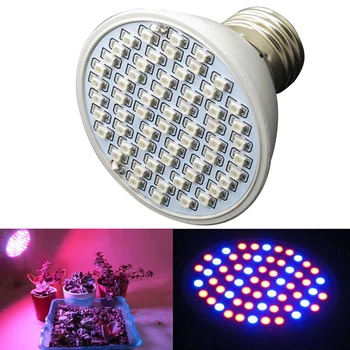 

60LED E27 Hydroponic Plant Grow Light Panel Full Spectrum Indoor Growing Lamp 6W #91533