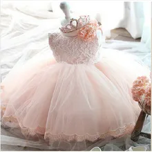 1 год на день рождения Платье для крещения для маленьких девочек бело-розовое кружевное праздничное бальное платье на крестины, платья для младенцев вечерние Платье для маленьких девочек на возраст 3, 6, 9, 12, 18, 24 месяцев