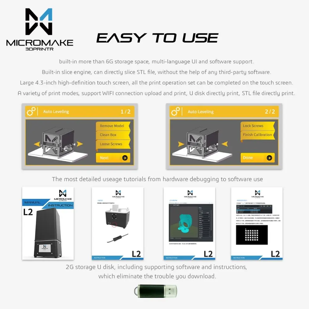 Micromake L2 Uv Resin 3d Printer Sla/dlp 3d Printer With Touch Screen ... - HTB186TVfvNZWeJjSZFpq6xjBFXah