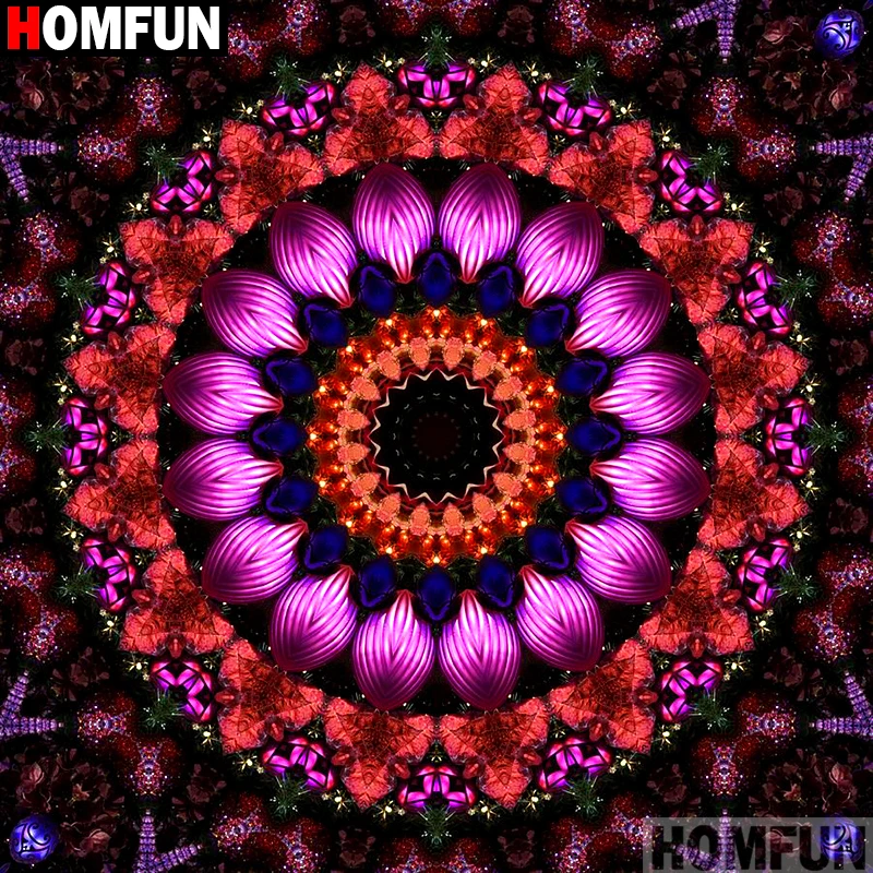 Алмазная 5D картина Homfun A10843 Мандала Цветок вышивка крестиком