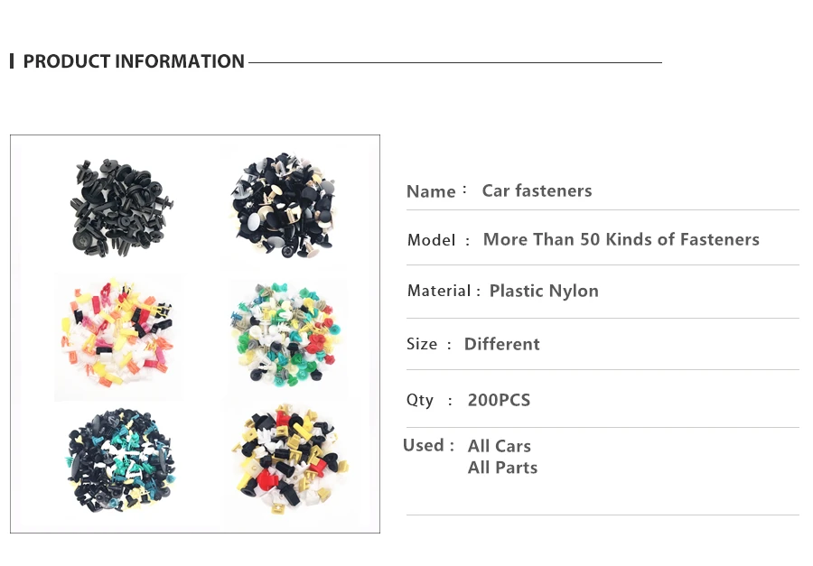 200 шт смешанный автомобильный бампер крыло Пластиковые Крепежные Зажимы для Lexus Subaru Mercedes-Benz BMW Audi Opel BYD Kia hyundai винтовые заклепки