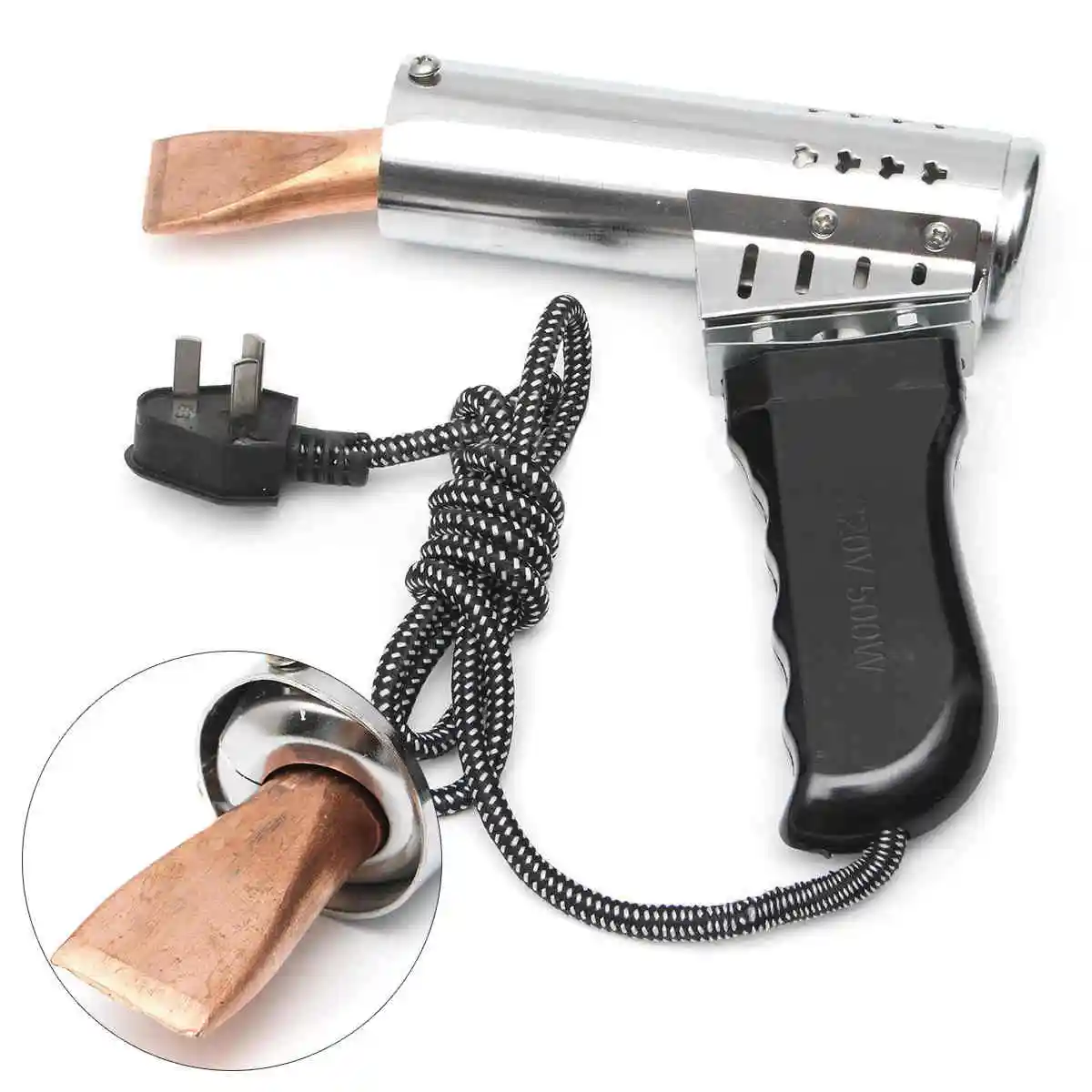 1 x Soldering Iron Heavy Duty Chisel Point Copper Tip Craft Manufacturing 500W 220V