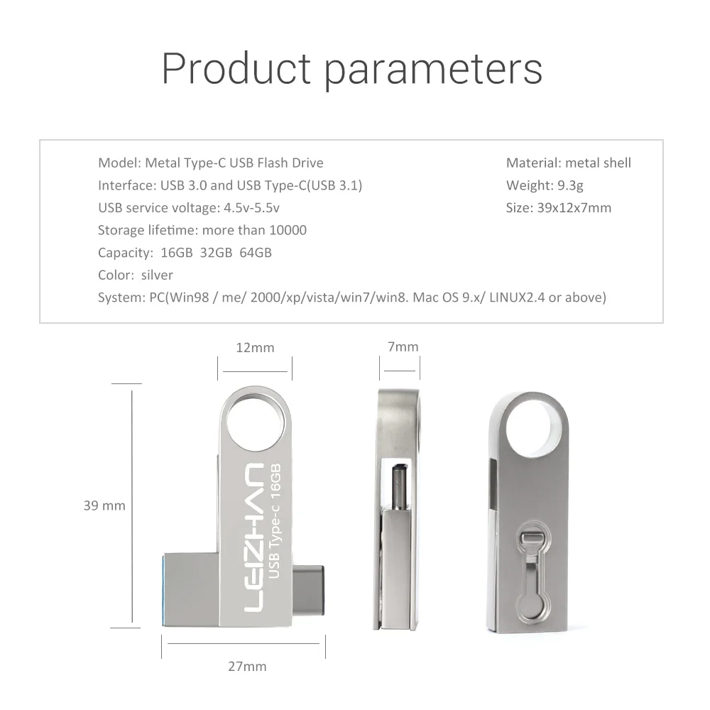 Флеш накопитель LEIZHAN USB 3 0 64 ГБ 32 16 ГБ|USB флэш-накопители| |