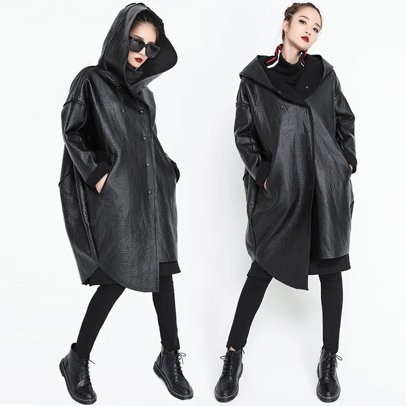 Max LuLu корейская мода женская зимняя уличная одежда женская куртка из искусственной кожи с капюшоном Длинная ветровка Женская Шуба размера плюс