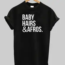 Детские волосы и AFROS женский с надписью Футболка повседневные хлопковые хипстерские Забавные футболки для Леди Топ Футболка Прямая поставка B-291