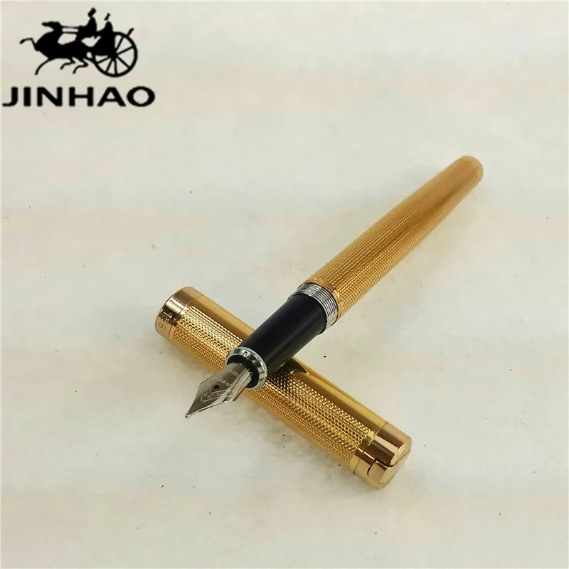 

1pc/lot JINHAO Pen Jinhao 155 Gold Pens Gold Clip Fountain Pen Caneta Tinteiro Ink Pen Stationery School Supplies 13.9*1.4cm