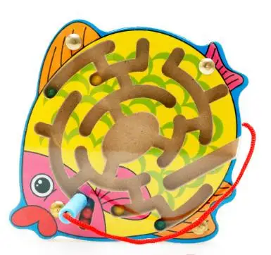 toys montessori Child Lovely animal Maze Walking beads Magnetic Puzzle Toy montessori materials wooden montessori