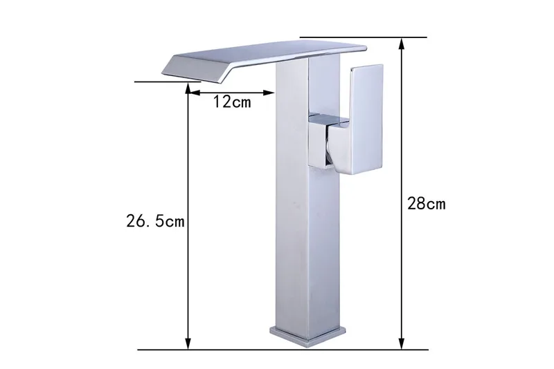 Смеситель для раковины, высокий водопад, кран для ванной комнаты с одной ручкой, смеситель для ванны, античный кран, латунный кран для раковины, Серебряный кран - Цвет: chrome