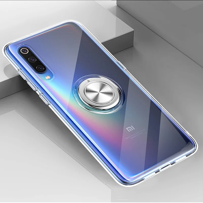 

chyi case for xiaomi mi 8 lite case clear soft silicone tpu back cover ring bracket protective coque for xiaomi 9 se case