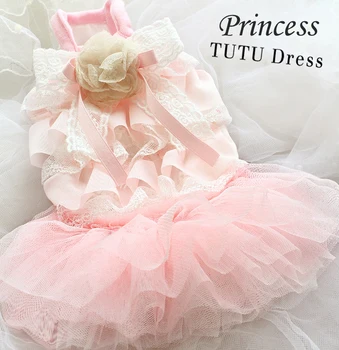

Free Shipping Handmade Dog Clothes Little Princess Exquisite Chiffon Dog Dress Pet Cat Ropa Perro Mascotas Roupa Cachorro Yorkie