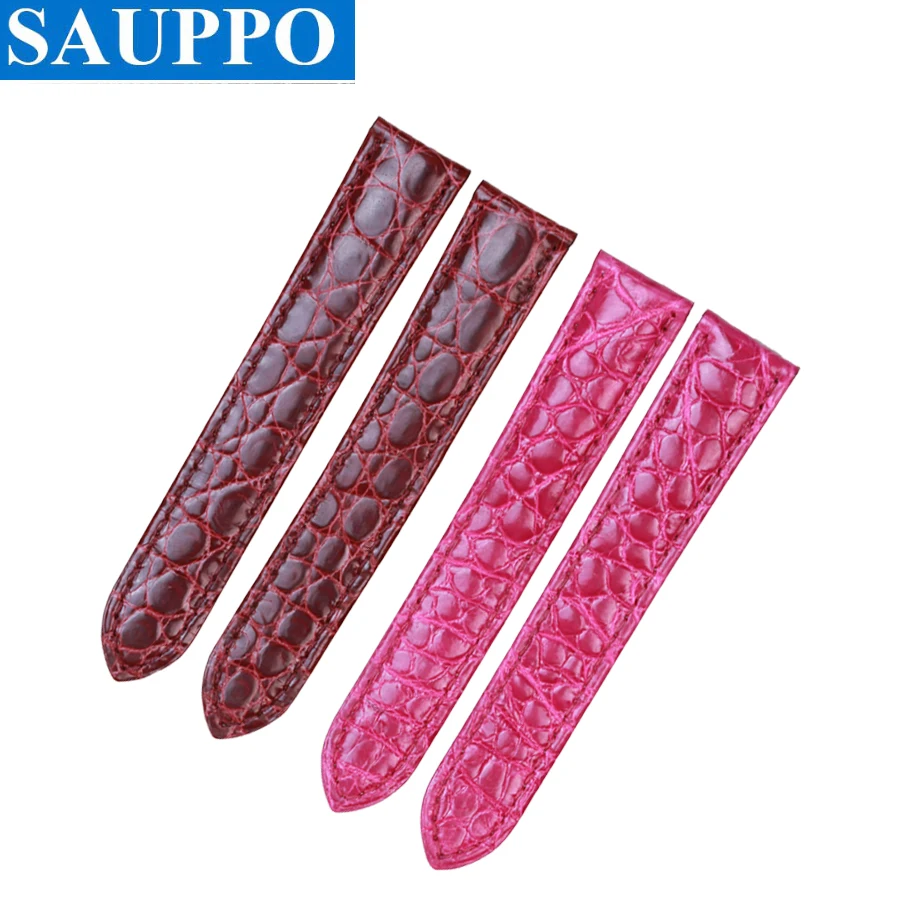 Ремешок SAUPPO из крокодиловой кожи для соло подходит наручных часов с круглой