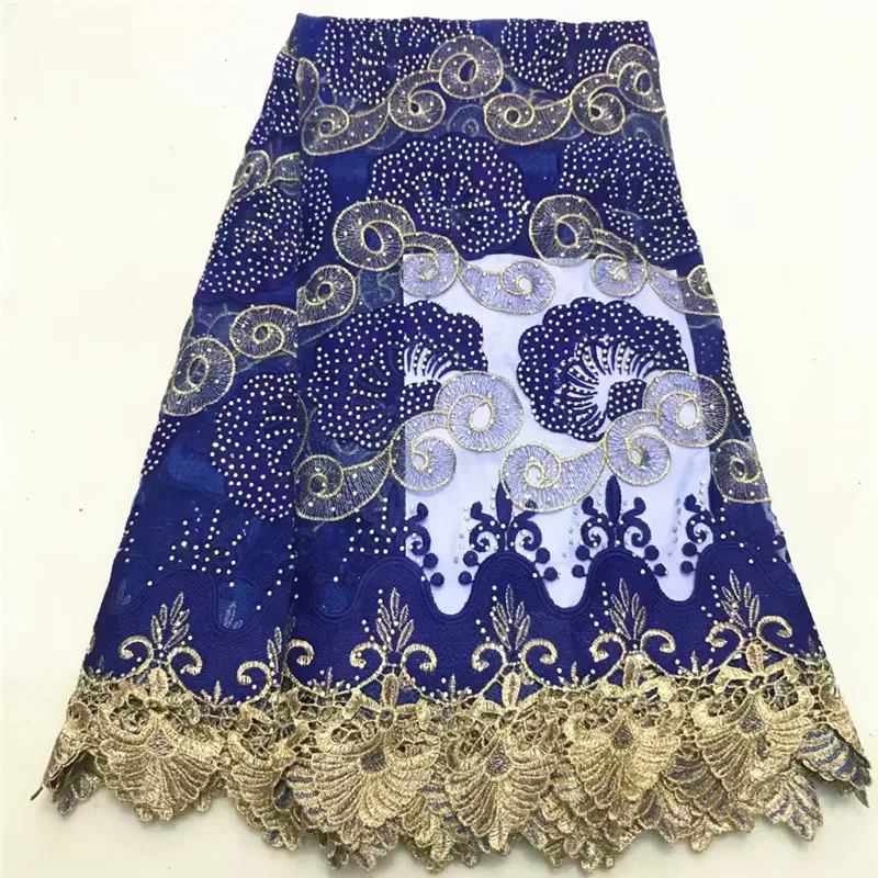 

African French Guipure Laces Fabric With Stones High Quality Nigerian Tulle Lace For Wedding Guipure Cord Lace Fabric ZQ77-2