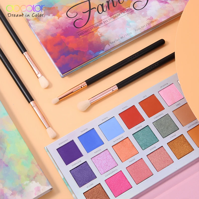 

Docolor Eye Makeup Nudes Palette 21 Color Matte Eyeshadow Palette Glitter powder Eye Shadows with 4PCS Eye Shadow Make up Brush