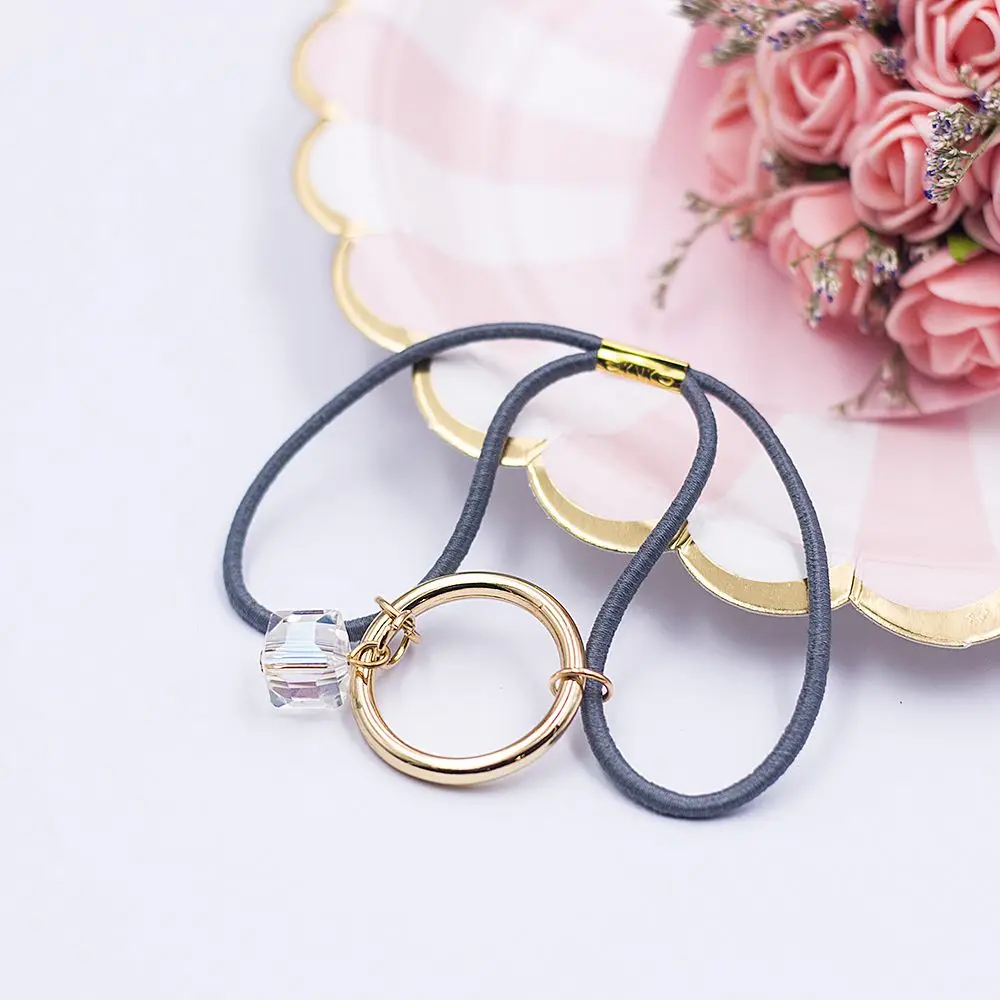 2pcs Fashion Elastic Rubber Hair Ties Ponytail Holder Girls Hair Rope Band Solid Color Hair Rings Accessories Hairband for Women