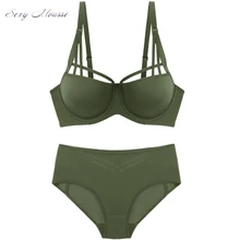 Сексуальный мусс Пуш-Ап женское нижнее белье зеленый красный черный бюстгальтер и трусы наборы Новое поступление сексуальные ремни дизайн