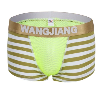 

AIIOU Sexy Gay Boxer Underwear Men Mesh Transparent See Through Sissy Panties U Convex Pouch Breathable Mens Underwear Boxers