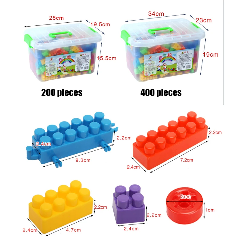 MYHOESWD Puzzle Blocks Construction Toys Baby Enlighten Assembly Building Blocks Toys Kids Educational DIY Plastic Technic Brick