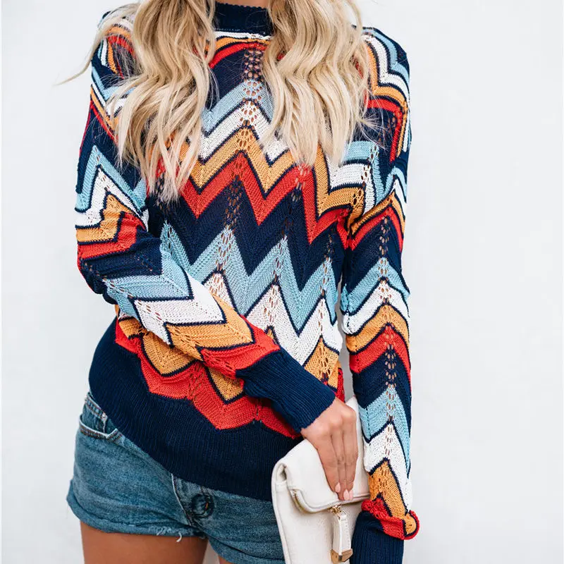 MuMuJia Colorful Patchwork Hollow Out Sweater Women's Pullovers 2018 Autumn Winter Harajuku Sweaters Mujer Jumpers Knitwear Tops MuMuJia Colorful Patchwork Hollow Out Sweater Women's Pullovers 2018 Autumn Winter Harajuku Sweaters Mujer Jumpers Knitwear Tops